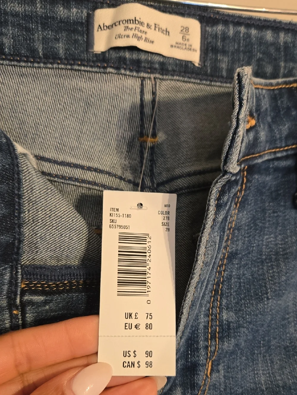 Abercrombie & Fitch The Flare Ultra High Rise Stretch Jeans NWT
